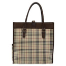 BURBERRY Nova Check Hand Bag Canvas Beige Auth 117364-2