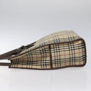 BURBERRY Nova Check Hand Bag Canvas Beige Auth 117364-4
