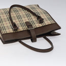 BURBERRY Nova Check Hand Bag Canvas Beige Auth 117364-6