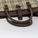 BURBERRY Nova Check Hand Bag Canvas Beige Auth 117364-7