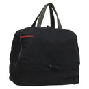 PRADA Sports Boston Bag Nylon Black Silver Auth 117366-1
