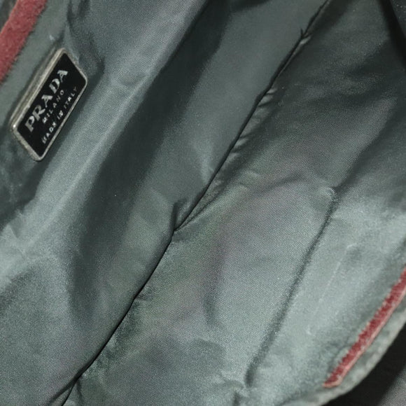 PRADA Sports Boston Bag Nylon Black Silver Auth 117366
