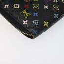 LOUIS VUITTON Monogram Multicolor Zippy Wallet Long Black M60243 LV Auth 117381-16