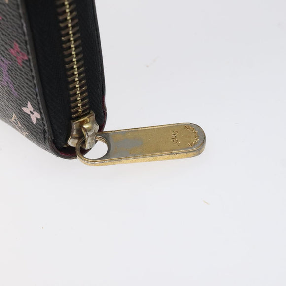 LOUIS VUITTON Monogram Multicolor Zippy Wallet Long Black M60243 LV Auth 117381