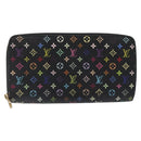 LOUIS VUITTON Monogram Multicolor Zippy Wallet Long Black M60243 LV Auth 117381-13