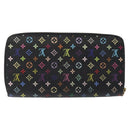 LOUIS VUITTON Monogram Multicolor Zippy Wallet Long Black M60243 LV Auth 117381-2