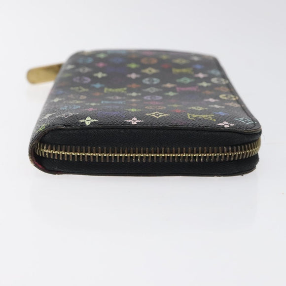 LOUIS VUITTON Monogram Multicolor Zippy Wallet Long Black M60243 LV Auth 117381