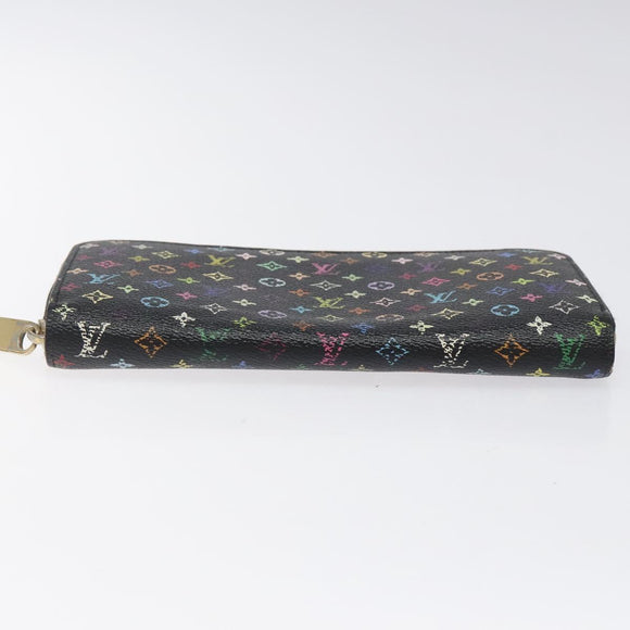 LOUIS VUITTON Monogram Multicolor Zippy Wallet Long Black M60243 LV Auth 117381