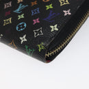 LOUIS VUITTON Monogram Multicolor Zippy Wallet Long Black M60243 LV Auth 117381-7