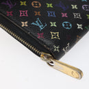 LOUIS VUITTON Monogram Multicolor Zippy Wallet Long Black M60243 LV Auth 117381-14