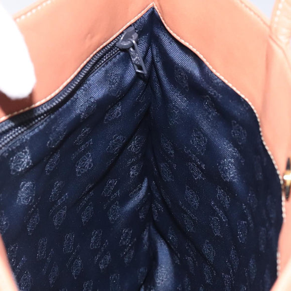 LOEWE Anagram Hand Bag Leather Brown Auth 117386