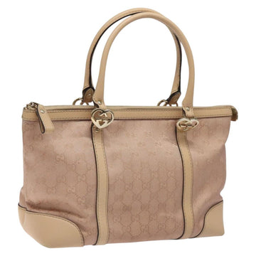 GUCCI GG Canvas Lovely Tote Bag Pink Gold 257069 Auth 117391