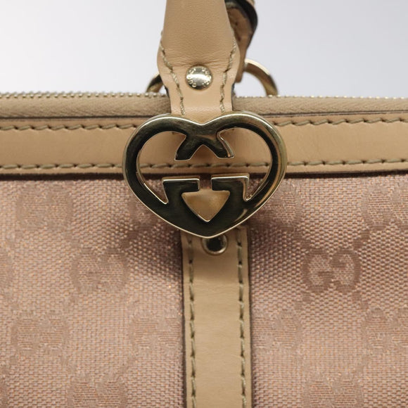 GUCCI GG Canvas Lovely Tote Bag Pink Gold 257069 Auth 117391