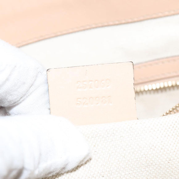 GUCCI GG Canvas Lovely Tote Bag Pink Gold 257069 Auth 117391