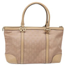GUCCI GG Canvas Lovely Tote Bag Pink Gold 257069 Auth 117391-2