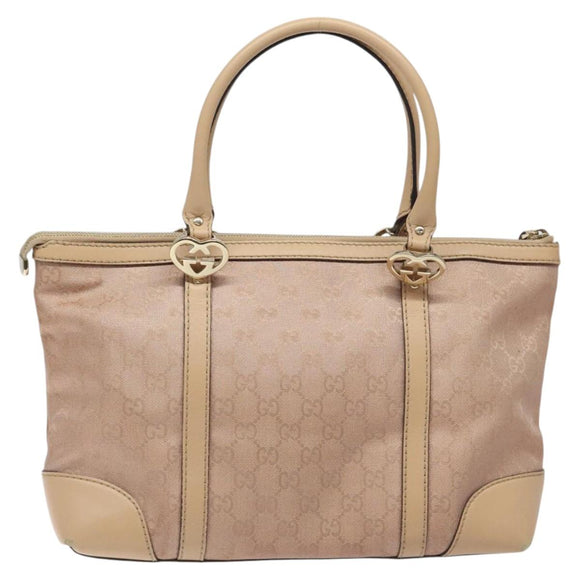 GUCCI GG Canvas Lovely Tote Bag Pink Gold 257069 Auth 117391