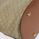 CELINE Macadam Canvas Hand Bag PVC Beige Gold Auth 117394-16