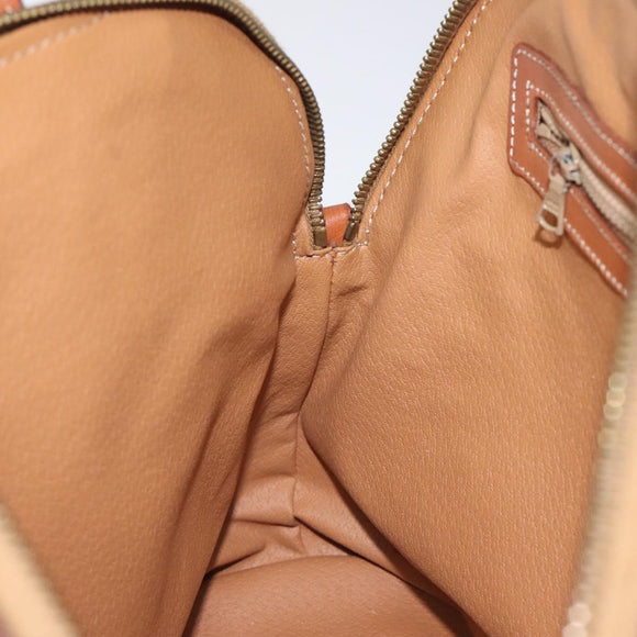 CELINE Macadam Canvas Hand Bag PVC Beige Gold Auth 117394