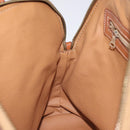 CELINE Macadam Canvas Hand Bag PVC Beige Gold Auth 117394-19