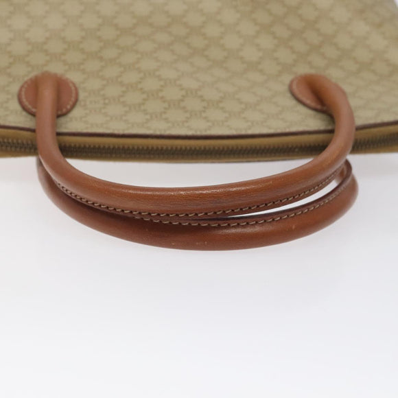 CELINE Macadam Canvas Hand Bag PVC Beige Gold Auth 117394