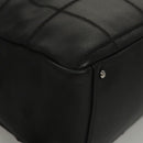 CHANEL Choco Bar line Shoulder Bag Caviar Skin Black CC Auth 117397-9