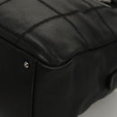 CHANEL Choco Bar line Shoulder Bag Caviar Skin Black CC Auth 117397-14