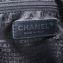 CHANEL Choco Bar line Shoulder Bag Caviar Skin Black CC Auth 117397-18