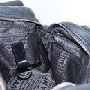 CHANEL Choco Bar line Shoulder Bag Caviar Skin Black CC Auth 117397-19