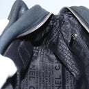 CHANEL Choco Bar line Shoulder Bag Caviar Skin Black CC Auth 117397-20