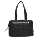 CHANEL Choco Bar line Shoulder Bag Caviar Skin Black CC Auth 117397-13