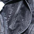 CHANEL Choco Bar line Shoulder Bag Caviar Skin Black CC Auth 117397-22