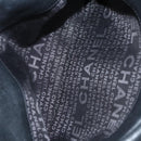 CHANEL Choco Bar line Shoulder Bag Caviar Skin Black CC Auth 117397-23