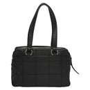 CHANEL Choco Bar line Shoulder Bag Caviar Skin Black CC Auth 117397-2