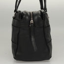 CHANEL Choco Bar line Shoulder Bag Caviar Skin Black CC Auth 117397-4