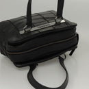 CHANEL Choco Bar line Shoulder Bag Caviar Skin Black CC Auth 117397-6