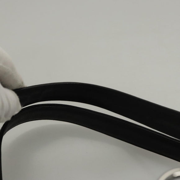 CHANEL Choco Bar line Shoulder Bag Caviar Skin Black CC Auth 117397