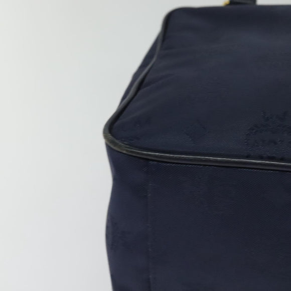 MCM Logogram Vicetos Shoulder Bag Nylon Navy Gold Auth 117398