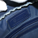 MCM Logogram Vicetos Shoulder Bag Nylon Navy Gold Auth 117398-14