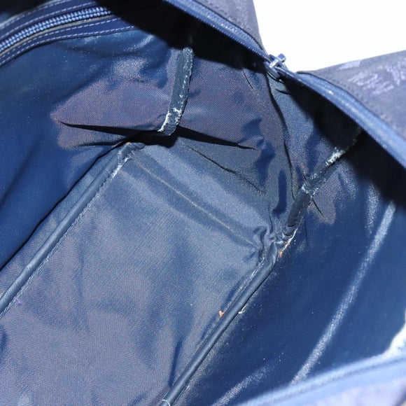 MCM Logogram Vicetos Shoulder Bag Nylon Navy Gold Auth 117398