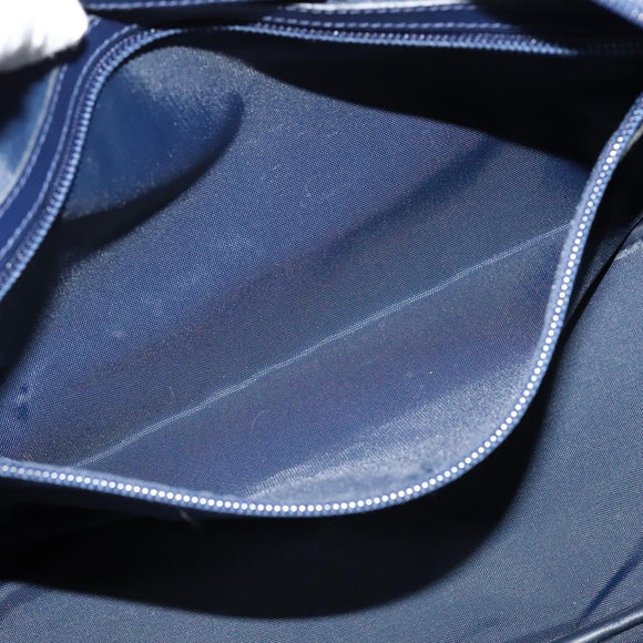 MCM Logogram Vicetos Shoulder Bag Nylon Navy Gold Auth 117398