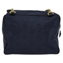 MCM Logogram Vicetos Shoulder Bag Nylon Navy Gold Auth 117398-3