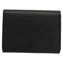 LOUIS VUITTON Epi Envelope Carte de Visite Card Case Black M60652 Auth 117408-13