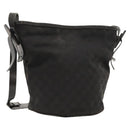 GUCCI GG Canvas Shoulder Bag Black Silver 106240 Auth 117411-1