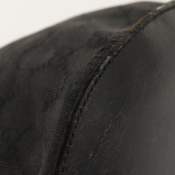 GUCCI GG Canvas Shoulder Bag Black Silver 106240 Auth 117411