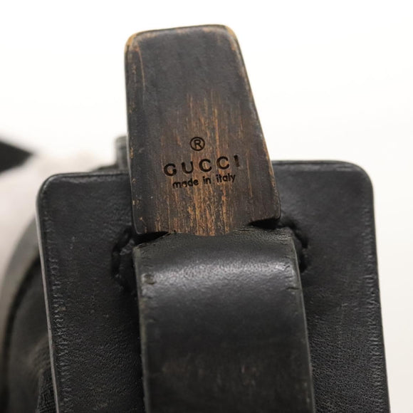 GUCCI GG Canvas Shoulder Bag Black Silver 106240 Auth 117411