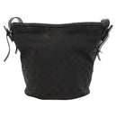 GUCCI GG Canvas Shoulder Bag Black Silver 106240 Auth 117411-13