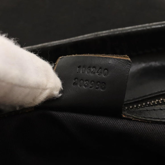 GUCCI GG Canvas Shoulder Bag Black Silver 106240 Auth 117411
