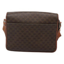 CELINE Macadam Canvas Shoulder Bag PVC Leather Brown Auth 117431-2