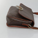 CELINE Macadam Canvas Shoulder Bag PVC Leather Brown Auth 117431-3