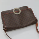 CELINE Macadam Canvas Shoulder Bag PVC Leather Brown Auth 117431-6